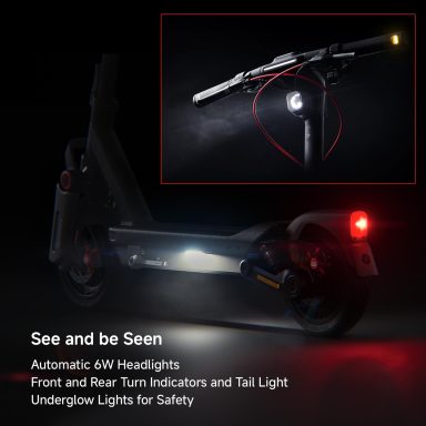 Segway Ninebot MAX G3 Highlightyinf the lights at night 