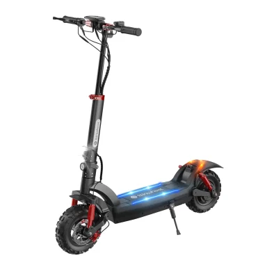 Isinwheel GT2 electric scooter in three-quarter profile against a white background, showing its robust magnesium-alloy frame, 11-inch off-ro