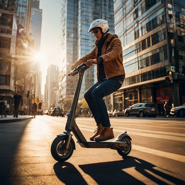 Thumbnail for the most recent electric scooter review showing wheels and handlebars