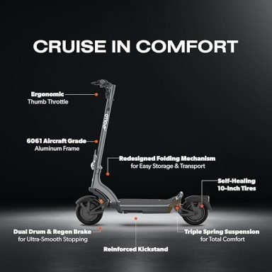 Apollo City 2024 electric scooter shown in perfect side profile on a plain white background, highlighting its dual 500 W motor housings, fro